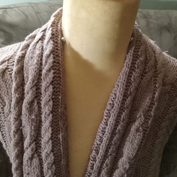 Cozy Cable Knit Sweater - Taupe - Picture 3 of 7